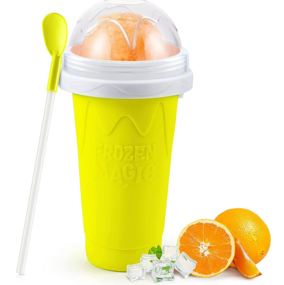 Kool-Aid 2 PACK Squeezy Slush Cup w Dome Lid, Spoon & Straw 10 Oz