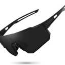 STORYCOAST Polarized Sports Sunglasses for Men Women,Driving Fishing Cycling Mountain Bike Sunglasses UV400 Protection (1-(a)matte Black Frame-gray Lens)