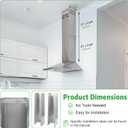 31.5" x 8" x 6.7" Range Hood Chimney Extension, Adjustable Chimney 31.5-63 IN, 203MM Width Stainless Steel Range Hood Chimney Extension, Extend Ventilation Reach, Universal Fit For Most Kitchens