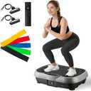 ALSO GO Vibration Plate Exercise Machine, 6 Workout Modes & 120-Level Vibration Platform for Weight Loss/Lymphatic Drainage, 400lbs Capacity Vibration Board with Resistance Bands for Full Body Workout