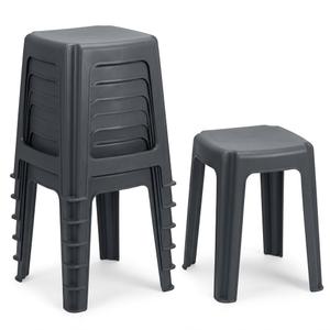 6 Pcs Plastic Stool for Classroom 18 Inch Stackable School Stools Modern Portable Nesting Chair for Kids Students Classroom School Home Office (Black)