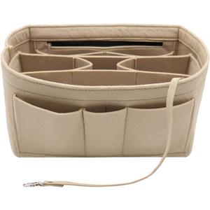 LEXSION Felt Insert Bag Organizer Bag In Bag For Handbag Purse Organizer Fits Speedy Neverful (Large, Beige)