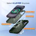 Miracase Compatible with iPhone 16 Case, [Soft Anti-Scratch Microfiber Lining], Compatible with MagSafe, Liquid Silicone Case Shockproof Drop Protection Phone Case for 16, Dark Green