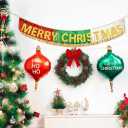 HOUSE OF PARTY Christmas Decorations | Christmas Banner and Red Green balloons for Xmas Party Decor | Xmas Indoor Decorations for Home, Office Party Decor
