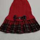 KYEESE Dog Sweater Warm Pullover Pet Coats Stretchy Cat Sweaters Thick Dogs Clothes with Bowtie Soft Turtleneck Pet Sweater Dress Knitwear Dog Sweaters for Small Dogs Girl for Cold Weather Winter (X-Large19-27lbs)