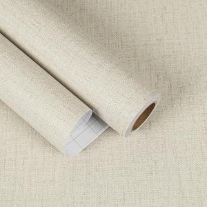 EaseStick Beige Grasscloth Wallpaper Textured Faux Linen Grass Cloth Wallpaper Peel and Stick Grasscloth Contact Paper Self Adhesive Weave Fabric Wall Paper for Cubicle Cabinet Vinyl Wrap 15.7"x160"