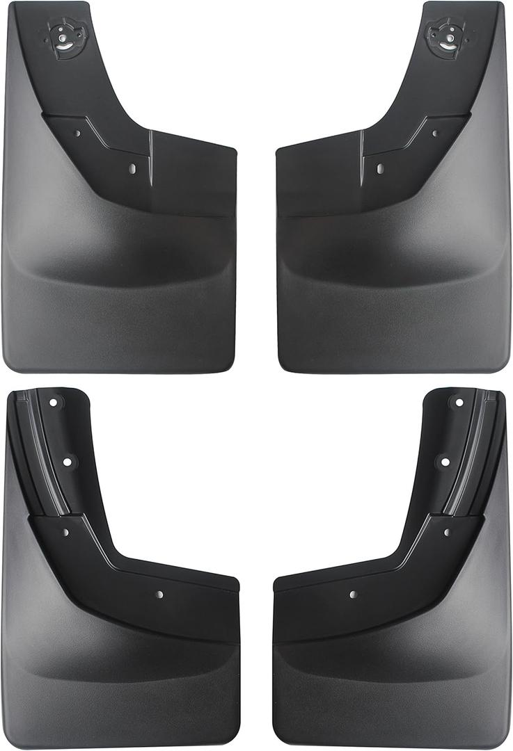 Amooca 2014-2018 Chevy Silverado 1500 and 2015-2018 2500 3500 Custom fit No Drill Mud Flaps Mud Guards Flare Splash Guards Kits Molded 4 Piece Set NOT for GMC Sierra(Black)