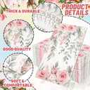 FYSUIMU 100 Pcs Greenery Floral Guest Napkins Spring Rose Flower Eucalyptus Leaves Disposable Napkins Watercolor Dinner Hand Towel Paper Napkin for Mother's Day Wedding Party Table Bathroom Supplies