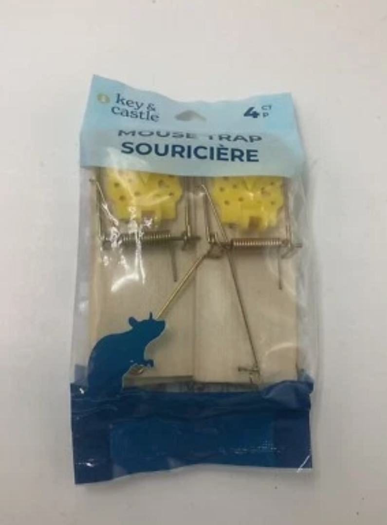 (Pack of 4) Key & Castle Metal Pedal Mouse Trap Sourciere Disposable Reusable