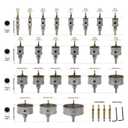 27PCS Hole Saw Kit with Drill Bits, Tungsten Carbide Hole Saw Set for Hard Metal and Stainless, Cutting Diameter Within 5/8'' to 3-15/16''
