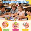 KLT Fidget Toys Bulk for Kids: 50 Pack Texture Spinner Rings - Bulk Fidgets for Students Classroom Prizes - Quiet Sensory for Autism Stress Relief - Goodie Bags Stuffers for Party Favors