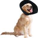 Adjustable Dog Cat Cone,Soft Recovery Cat Cone Collar,Dog Protective Collar for Cats,Puppy and Dogs,Black,Large (Large(neck:15.7"-17.3"), Black)