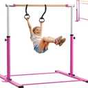 Gymnastic Kip Bar, Adjustable Height 3-5FT, 300LB Capacity, Kid, 53*9.7*7inch