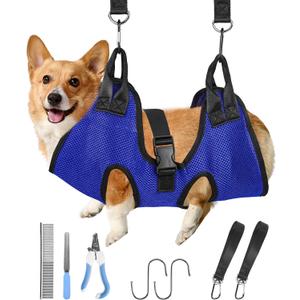 PatiencET Dog Grooming Hammock, Pet Grooming Hammock for Cats & Dogs, Dog Holder for Nail Trimming, Cat Sling for Nail Trimming with Nail Clippers/Trimmer, Nail File, Pet Comb(S)
