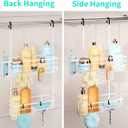 HapiRm Hanging Shower Caddy Organizer - No Drilling Shower Shelves with Hooks and Toothbrush Holder, Rustproof 304 Stainless Steel Bathroom Organizer - White