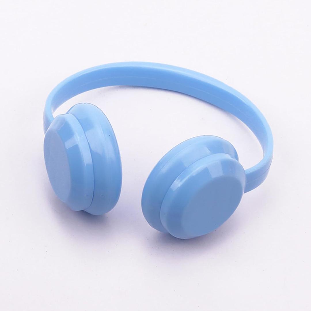 Mini Earphones for 17cm (6.7in) Dolls, Headphones for Doll Clothes Accessories, Mini Glasses Shoes Clothes Accessories (Blue 3 Pcs)