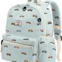 Corduroy Toddler Backpack for Boys 2-5: Preschool Backpack for Girls - Cute Kids Backpack 13.5" H (Car Blue Corduroy)
