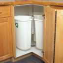 Knape & Vogt RRC28K-W Revolving Recyling Center with Three Removable 32 Quart Bins
