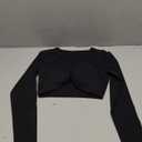 Aoxjox Long Sleeve Crop Tops for Women Sienna Twist Deep V Workout Cropped T Shirt Top Size XS