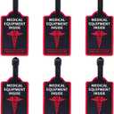 6-Pack Medical Equipment Luggage Tags with Detachable Info Card Medical Alert Tag for Travel Suitcases & Backpacks