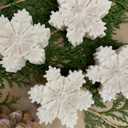 2 Pcs Christmas Snowflake Silicone Molds Candle Soap DIY Molds Candle Decorating Mold for Xmas Baking Party Chocolate Candy Wax Resin Baking Tray Fondant Cake Decoration