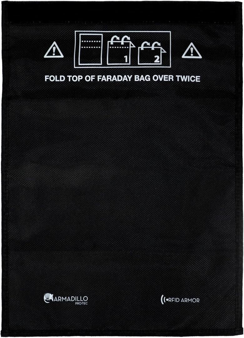 Faraday Pouch for Tablets, Phones and Car Keys - Faraday Bag Large - Car Key Blocking Pouch - RFID Signal Blocker - Anti-Tracking, Anti-Hacking Case