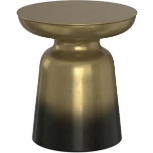 SIMPLIHOME Toby Metal Table - 17" Wide x 18" High Solid Iron Drum Accent Table in Gold and Black Ombre, Industrial Side or End Table for Living Room or Entryway with Sculptural Design, Assembled