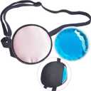 Cooling Eye Patches for Puffy Eyes, Pure Silk Ice Eye Patch, Single Eye Mask, Medical One Eye Cover Cold Hot Therapy Strabismus Lazy Eyes After Surgery Adult Kid Pirate Eyepatch (Pink)