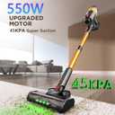 Cordless Vacuum Cleaner 45KPa/550W/60Mins, Self-Standing Handheld Vacuum with Touch Display, Stick Vacuum Cleaners, Anti-Tangle Brush Rechargeable Vacuums for Hardwood Floor Carpet Car Pet Hair