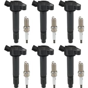 Ignition Coil & Iridium Spark Plug 6Pcs Compatible with Toyota Camry RAV4 Sienna Avalon Highlander Venza 3.5L 2006-2017,Compatible with Lexus IS250 RX350 RX450h 2.5L 3.5L 2006-2015 UF487 90919-A2002 Ignition Coil & Iridium Spark Plug 6Pcs Compatible with Toyota Camry RAV4 Sienna Avalon Highlander Venza 3.5L 2006-2017,Compatible with Lexus IS250 RX350 RX450h 2.5L 3.5L 2006-2015 UF487 90919-A2002