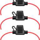 VANTRONIK Waterproof Mini Inline Fuse Holder with 20 Gauge AWG Wire 12 Inches Long, Fit for ATM Blade Small Fuse in Vehicle Automotive Car Boat Tractor, 3 Pack