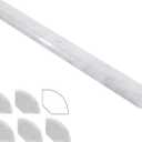 Lovdeco Carrara 1" X 12" Marble Quarter Round Tile Liner, Edge Trim Molding for Shower and Backsplash, Bullnose Tile Trim Polished, 6 Pcs/Box