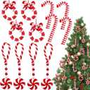 Christmas Crafts for Adults Kids, Red and White Christmas Ornaments Kit,  Beaded Peppermint Ornaments Candy Cane Decoration