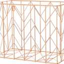 Y YOMA 1 Pack Rose Gold Hanging File Folder Organizer Letter Size Metal File Kit File Folder Filing Basket for Desk Home Office Classroom Supplies
