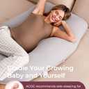 Momcozy Pregnancy Pillows for Sleeping, U Shaped Full Body Pillow for Pregnancy Women with Removable Jersey Cotton Cover, 57 Inch Maternity Pillow, Grey