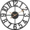 18 Inch Metal Wall Clock, Modem European Arabic Wall Clock Battery Operated, Silent Non Ticking Indoor Outdoor Home Decor Clock for Living Room, Patio