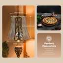10" top x 16" bottom x 14.75" high,Court Style Etched Metal Large Lampshade