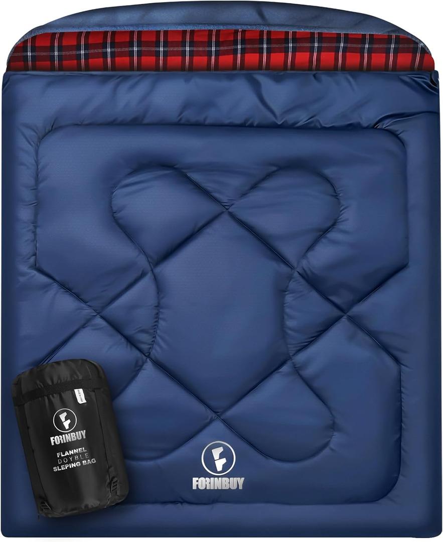 Cotton Flannel Double Sleeping Bag for Adults & Couples ﻿, X-Large