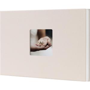 2 x Small Photo Album Self Adhesive White 30 Pages Scrapbook with Plastic Sleeves for 2x3 46 57 Polaroid Instax Mini Pictures Postcard, DIY Linen Cover Cute Albums for Baby Wedding kids Gifts,Beige