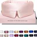 DROWSY Silk Sleep Mask - Face-Hugging, Padded Cocoon for Luxury Sleep in Total Darkness - 100% Pure Mulberry Silk (Sunset Pink)