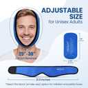 LotFancy Face Ice Pack Wrap for TMJ, Wisdom Teeth, with 4 Reusable Hot Cold Therapy Gel Packs, Pain Relief for Head, Oral and Facial Surgery, Dental Implants, Blue