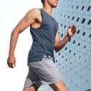 NORTHYARD Men's 7" Athletic Running Shorts with Zipper Pockets Quick Dry Lightweight Workout Gym Short (Gray, L)