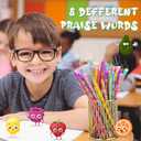 Leinuosen 48 Pcs Scented Pencils for Kids Cute Motivational Colorful Fun Wood HB Pencils Bulk with Erasers Fruit Elements for School Office Classroom Student