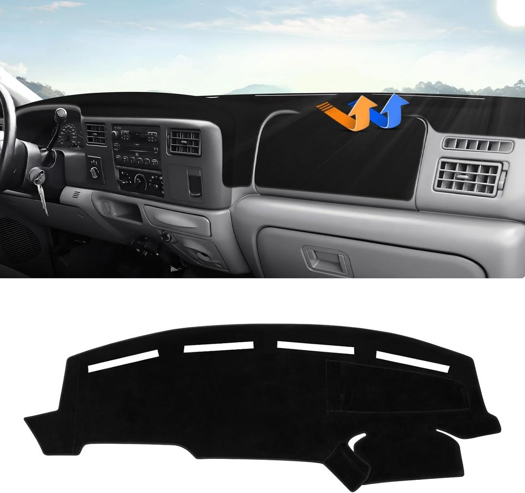 Autorder Dashboard Cover Mat for 1999-2004 Ford F250 F350 F450 Super Duty Accessories Dash Cover Upgrade Velvet Dash Mat Sunshade Glare UV Rays Protector