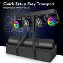 Telbum DJ Disco Lights with Stand, Professional LED Party Light Set, DJ Lighting System DMX512, Sound Activated Stage Lights Package for Gig Bar Wedding Live Band Club Booth Show Events