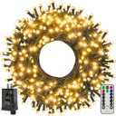 Ollny Christmas Tree Lights 400LED 132FT, Remote Plug-in Christmas Lights with Timer and 8 Modes, Waterproof Outdoor String Light for Thanksgiving Xmas House Indoor Outside Decorations(Warm White)