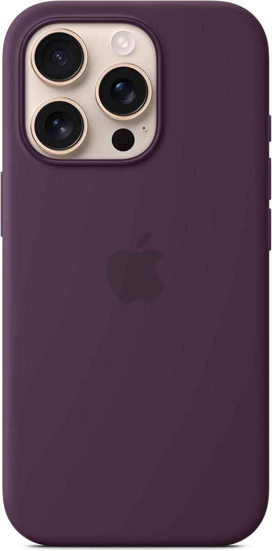 Apple iPhone 16 Pro Silicone Case with MagSafe and Camera Control: Lightweight Phone Case, Wireless Charging Compatible, Smooth Matte Finish Plum