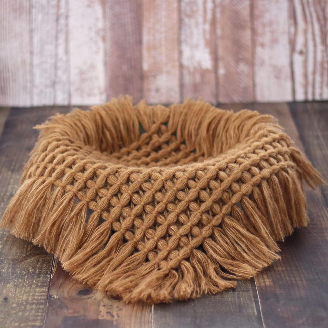 Coberllus Newborn Baby Photography Props Blanket Handmade Knitted Twist Wrap Posing Aid Backdrops for Boy Girls Photography Shoot