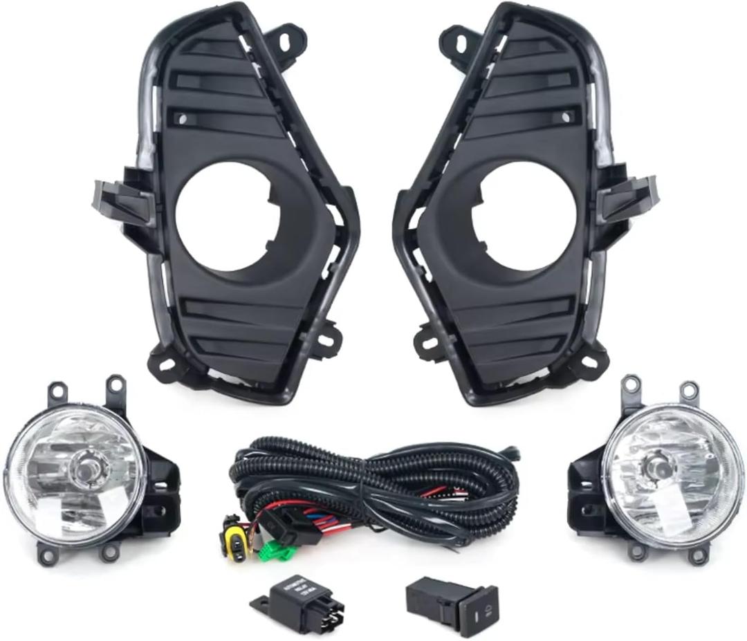 Fog Lights Set Compatible With Toyota For RAV4 2020 2021 Set Car Front Bumper Fog Light With Cover Frame, Wire Switch, Halogen Bulb, Car Parts