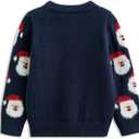 Simplee kids Ugly Christmas Sweater Family Matching Outfits for Holiday Party Knitted Pullover (7-8 Years, Santa-navy)